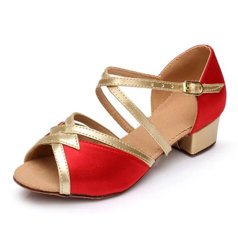 Wholesale Children/Women's Latin Tango Dance Shoes Ladies/Kids Ballroom Salsa Dancing Girls Low Heel Sandals EU26-40 | Спорт и