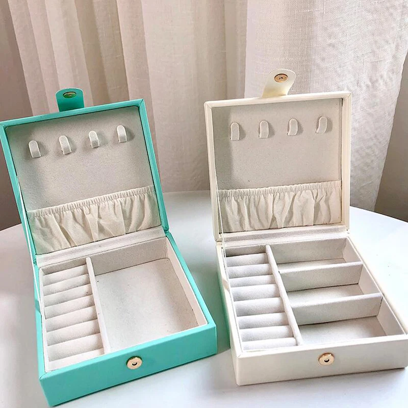 

Single Layer PU Simple Jewelry Storage Bags Stud Earrings Ring Small Jewelry Bag Outdoor Travel Accessories
