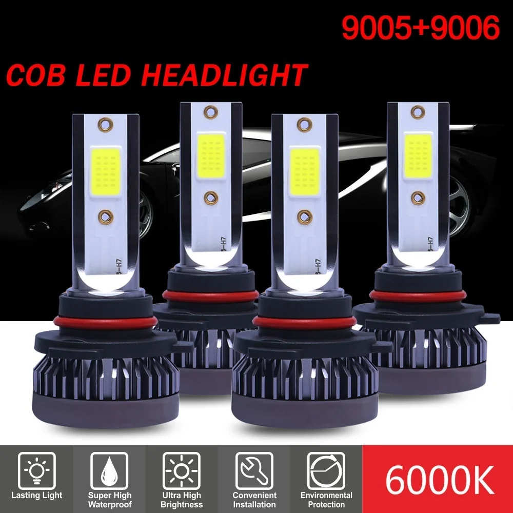 CARCTR 4x Mini 9005 HB3 H10 + 9006 HB4 светодиодный светильник противотуманный для вождения