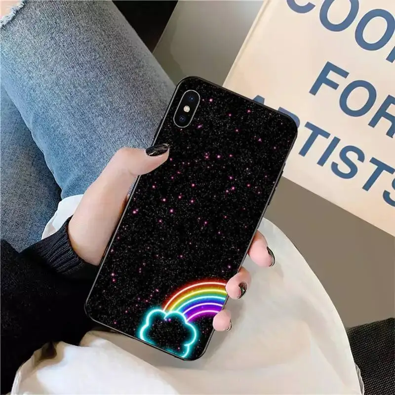 

Rainbow art color painting Phone Case for iPhone 11 12 pro XS MAX 8 7 6 6S Plus X 5S SE 2020 XR mini