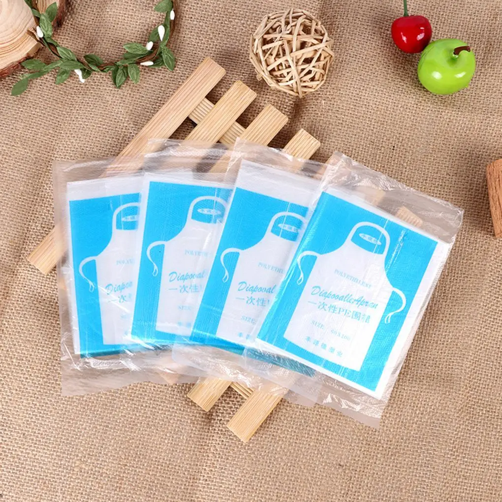 Хит! 100 шт./компл. одноразовый фартук прозрачный нагрудник водонепроницаемый