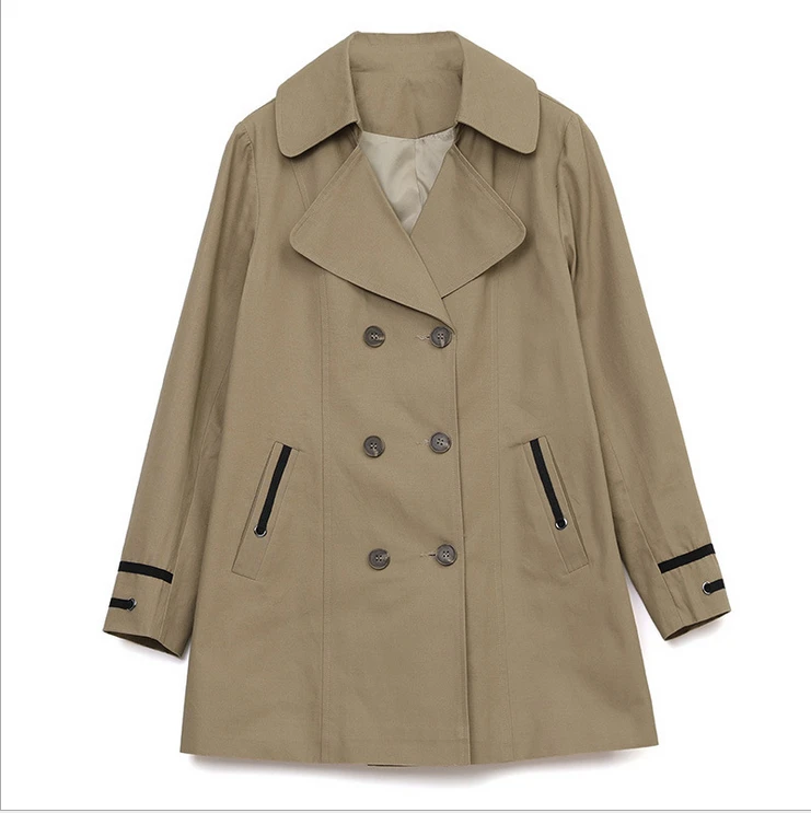 

High Quality Spring Autumn New High Fashion Brand Woman Loose Trench Coat Waterproof Raincoat Business Outerwear T709