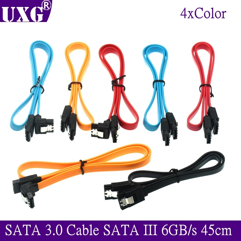 

5PCS Sata 3.0 7pin Data Cable Super Speed SSD HDD Sata III Right Angle Hard Disk Drive for ASUS Gigabyte MSI Motherboard 45cm