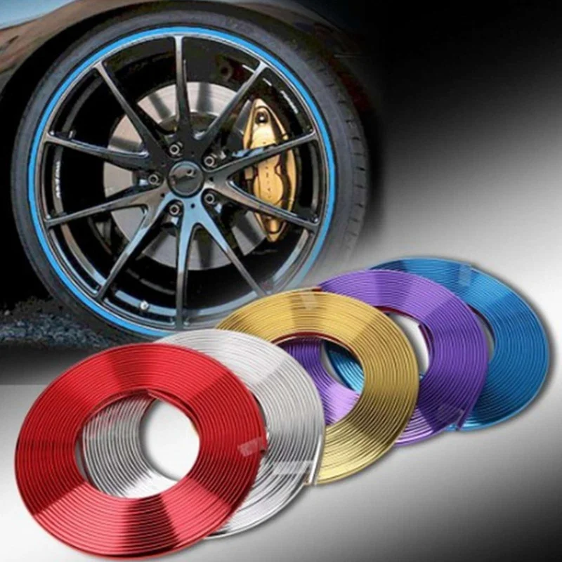 

8M/Roll Car Bumper Moulding Trim Strip Auto Wheel Hub Decoration Line Tire Rim Protection Ring Car Styling Accessories