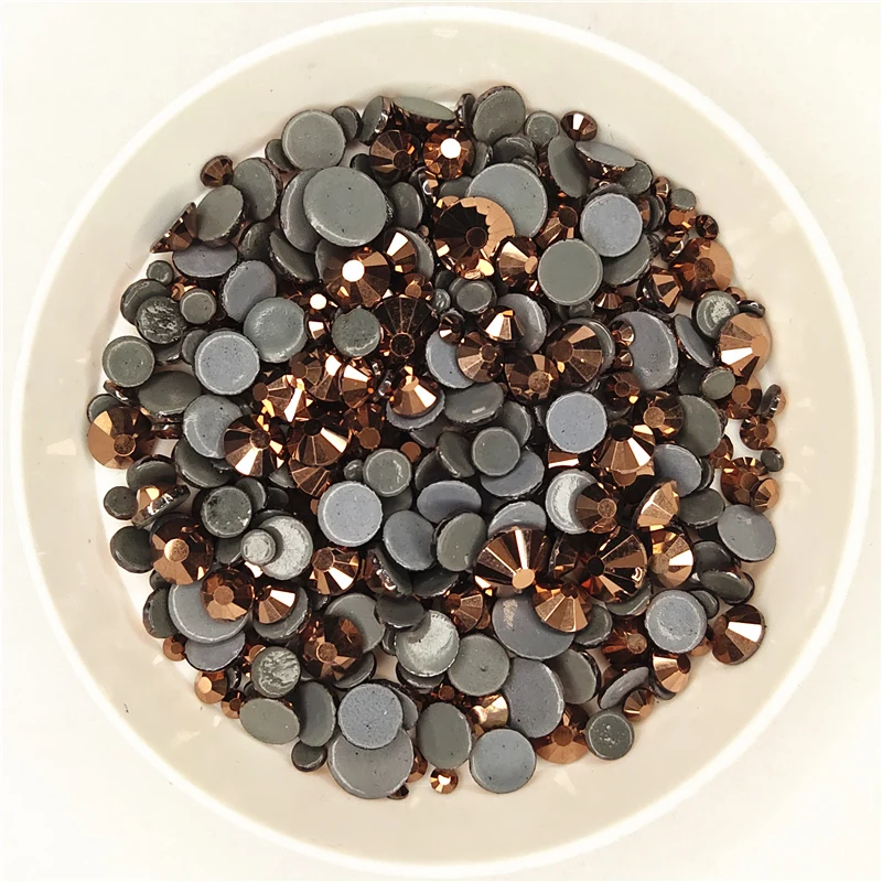 Стразы высшего качества из розового золота с горячей фиксацией суперблестящие