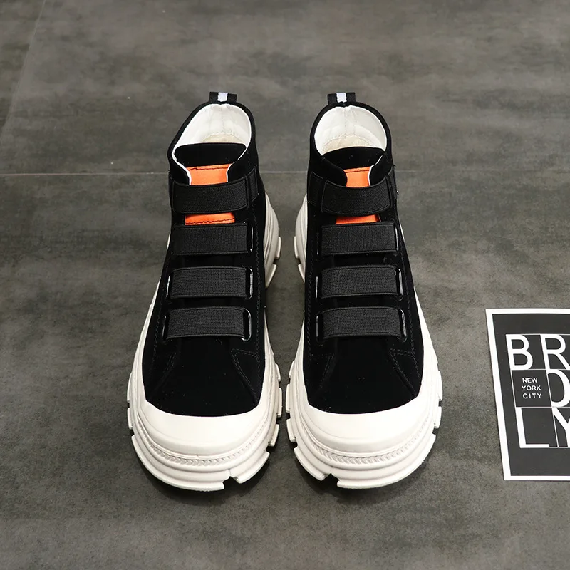 Мужские туфли из вулканизованной парусины с высоким берцем модные удобные