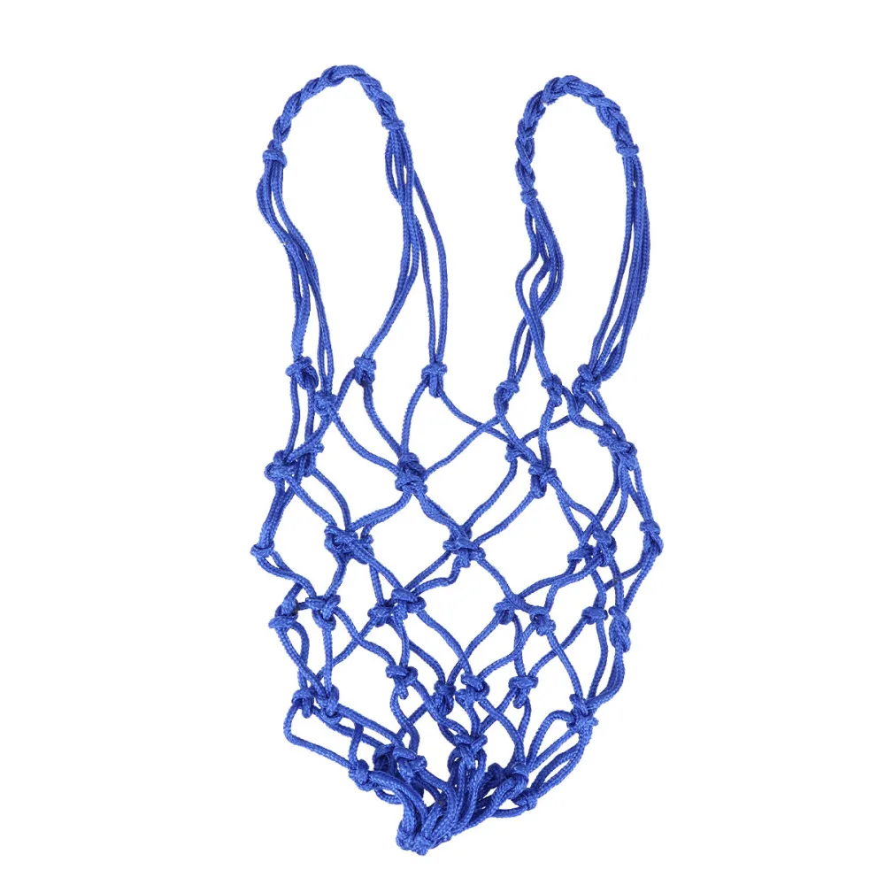 

3pcs Heavy Duty Basketball Bag Drawstring Mesh Net Nylon Soccer Carrier Drawstring Storage Bag Basketball Pocket (Blue)