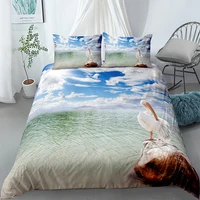 fashion 3d landscape paining printed bedding set duvet quilt cover pillowcase home textile large size bed sets 2 or 3pcs