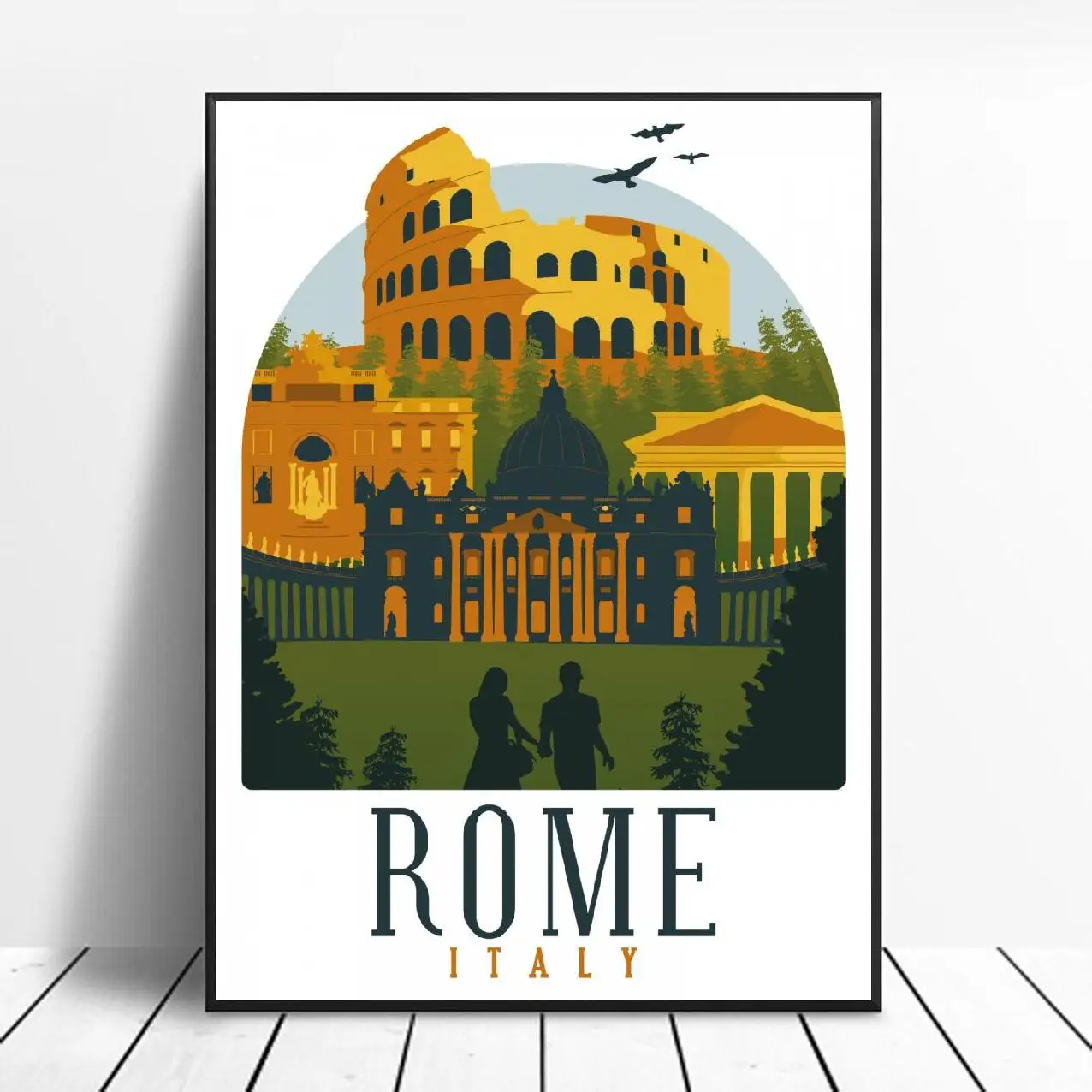 

Retro Vintage Rome Art Canvas Poster Home Decoration Painting No Frame