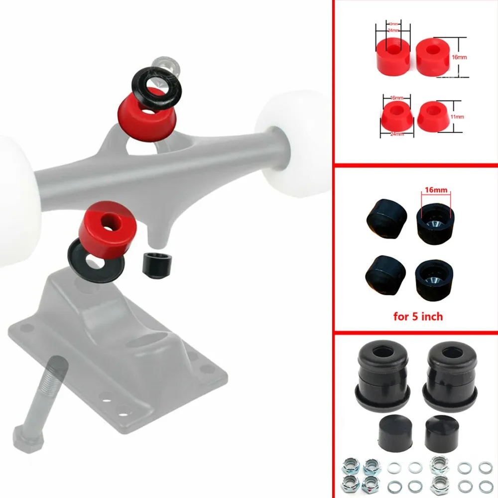 Skateboards Shock Suit Kit 90a Hard Longboard Pivot Cups Tube  Speed Ring Washers Cylindrical Bushings Skate Board Accessories