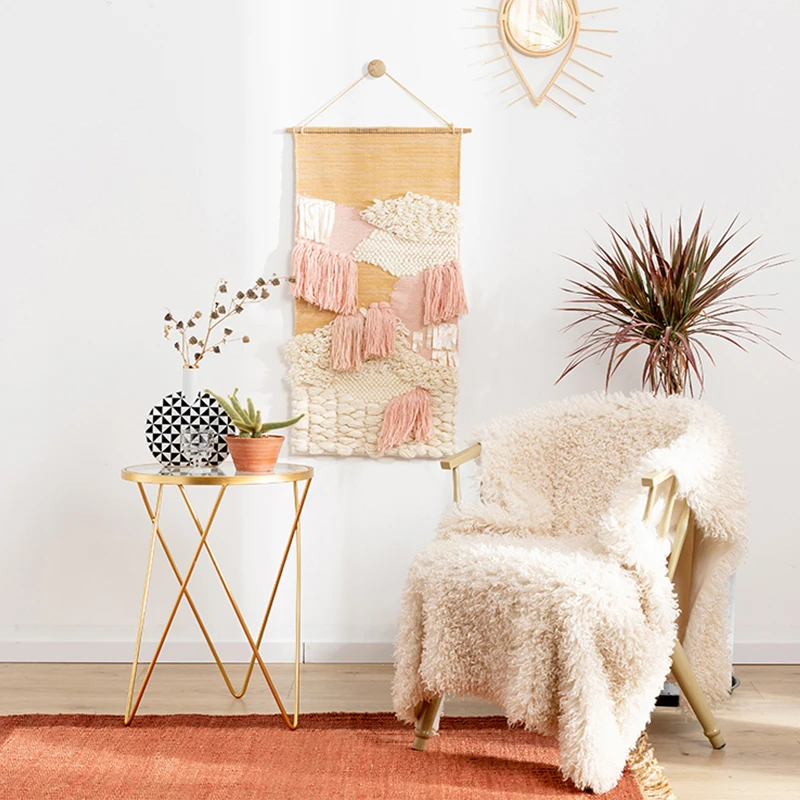 Новинка настенный гобелен из макраме в стиле бохо с узелком и кисточкой богемные