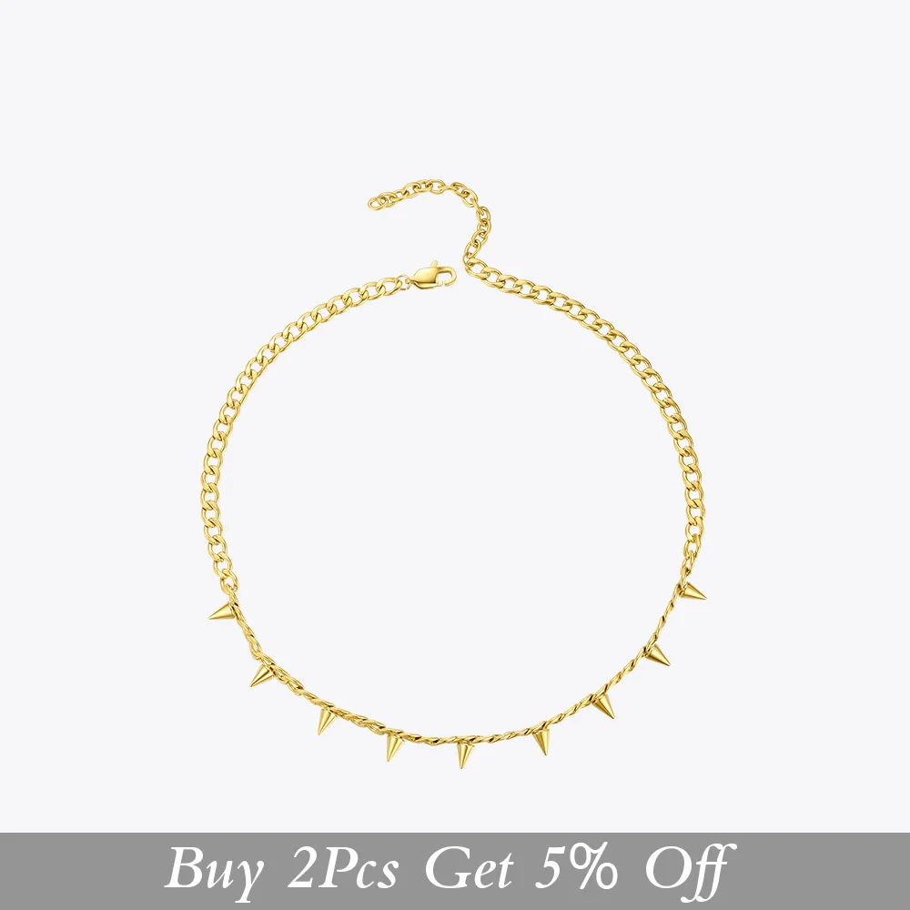 Женское ожерелье с подвеской ENFASHION панк шипы цепочка из нержавеющей стали