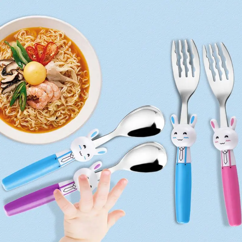 Детские Ложки из нержавеющей стали 304 детская посуда для кормления милый