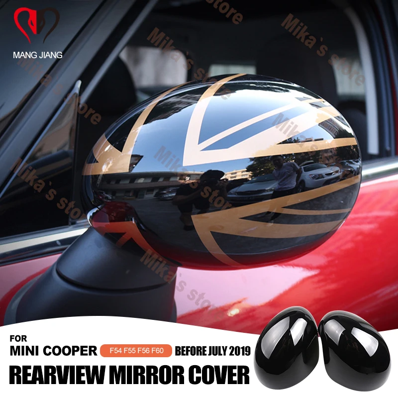 2PCS Rearview Mirror Cover Stickers For Mini Cooper F55 F56 F54 F57 F60 Side Wing Car Auto Accessories Before JULY2019 Styling - купить по
