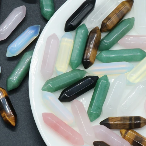 Натуральный розовый кварц и опал, двуглавый конус, 1 шт.