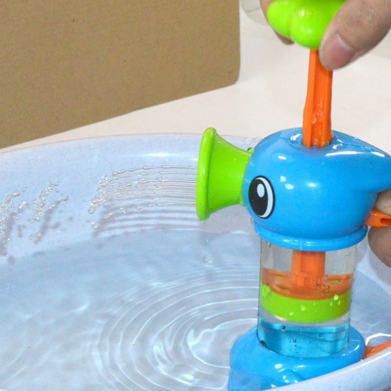 Baby Shower игрушки для ванной для Для детей Ванна, бассейн гиппокамп Спрей Водяной насос пляжные игрушки образовательные подарки