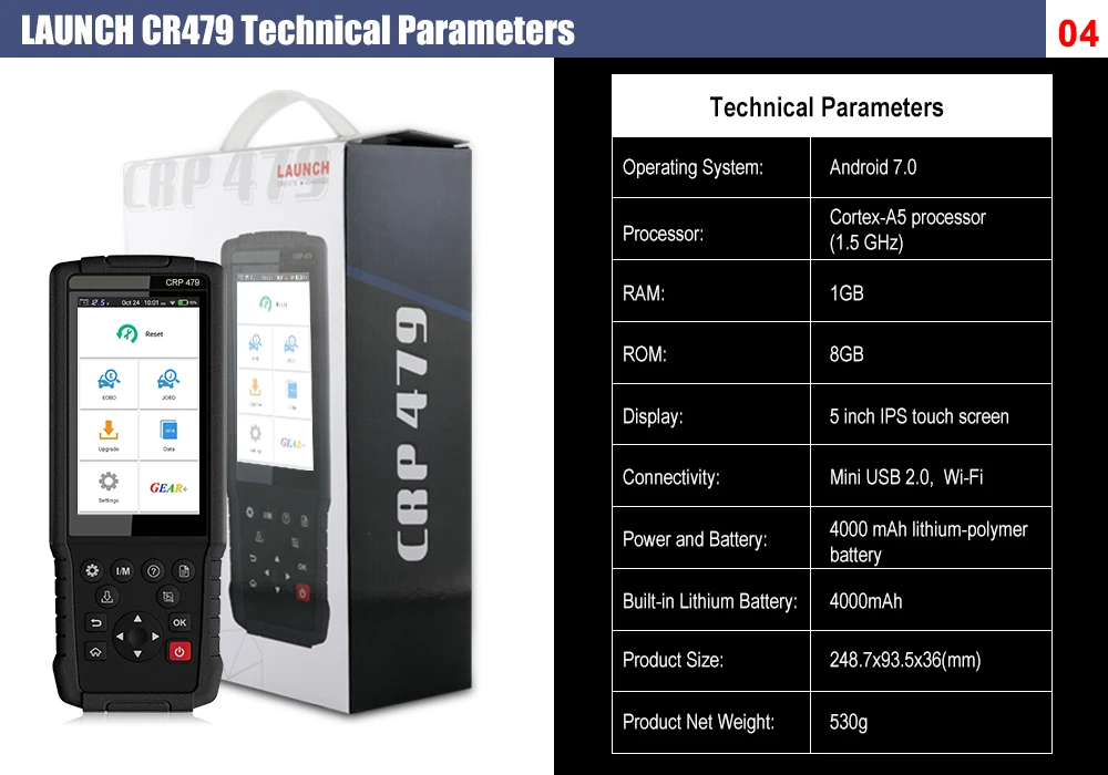LAUNCH X431 CRP479 OBD2 сканер автоматический диагностический сканер автомобильный диагностический инструмент Автоматическое сканирование ABS TPMS DPF IMMO сброс PK CRP429C
