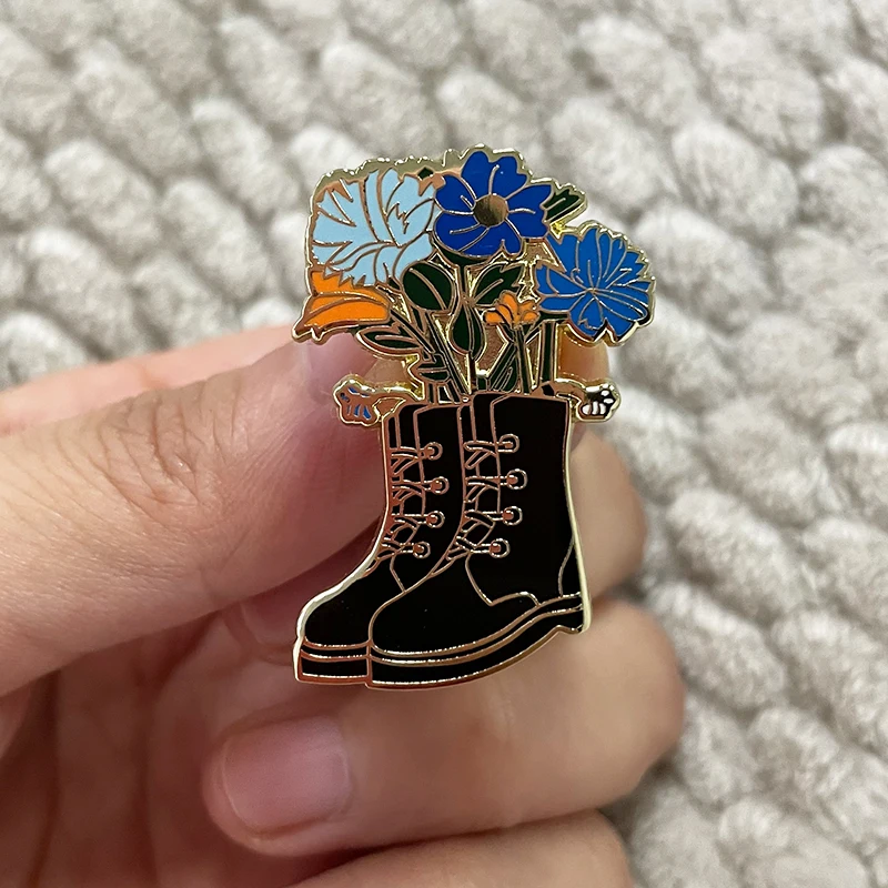 Эмалированная булавка для старой обуви цветочный горшок садовый контейнер в