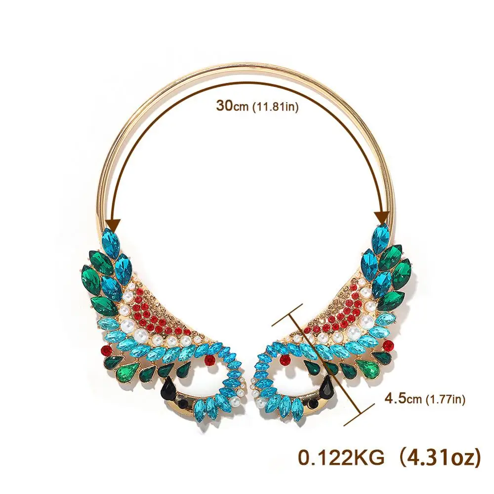 

DiLiCa Trend Crystal Statement Necklace for Women Rhinestone Chokers Necklaces Lady Girl's Maxi Necklace Choker Collar