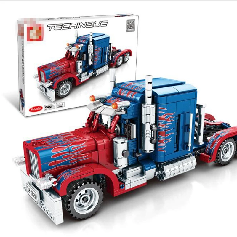 DIY 849 шт 701803 Peterbilt 389 строительные блоки для грузовиков совместимые Legolys Technic Optimus