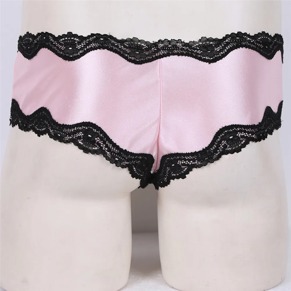 Мужские кружевные трусы TiaoBug Стрейчевые Трусики бикини из волнистой ткани