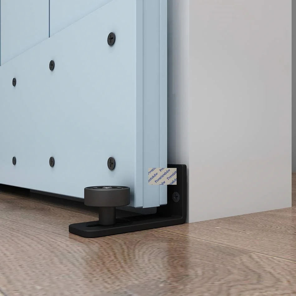 Матовые черные раздвижные двери для амбара настенное напольное крепление НАПРАВЛЯЮЩАЯ роликовое колесо