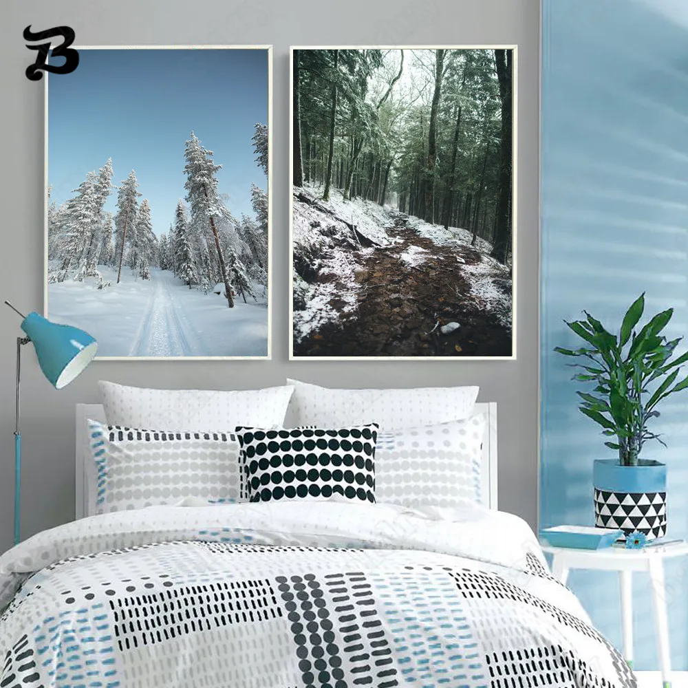 

Canvas Painting Wall Art Landscape Winter Spruce In Snow Forest Modern Canvas Posters Prints for Living Room Home Wall Decor