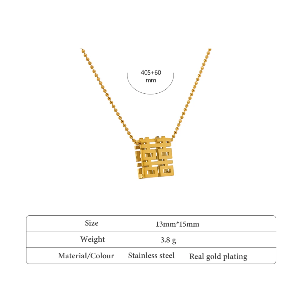 Ожерелье-подвеска из нержавеющей стали с китайским иероглифом - купить по