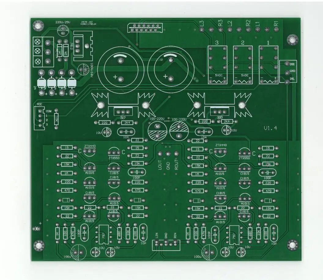 DIY стерео класса голой PCB основание на Accuphase C3850 цепью повторного включения