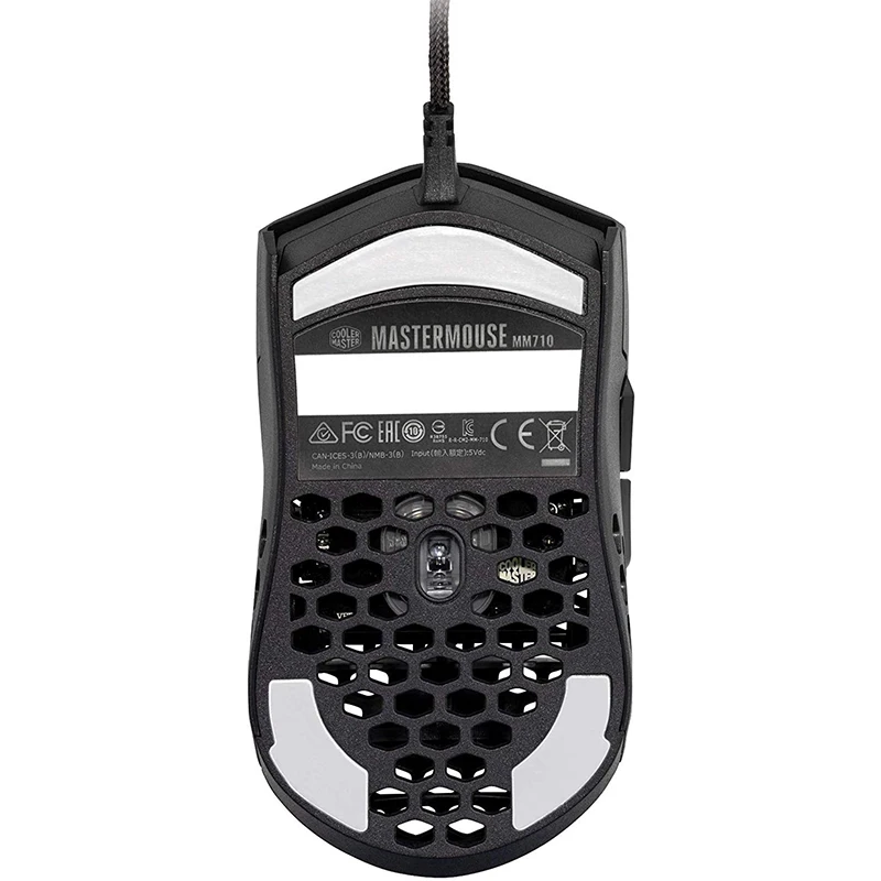 Игровая мышь Cooler Master MM710 Pro Grade с сотовым корпусом и Ultraweave кабелем черная белая 53 ГБ