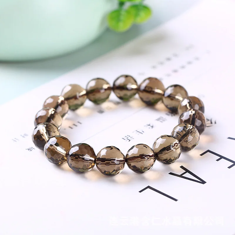 Top Quality Light brown Coffee color Crystal Round Bead Bracelet Bangles Hand String Lucky Amulet Women's Fashion Jewelry | Украшения и