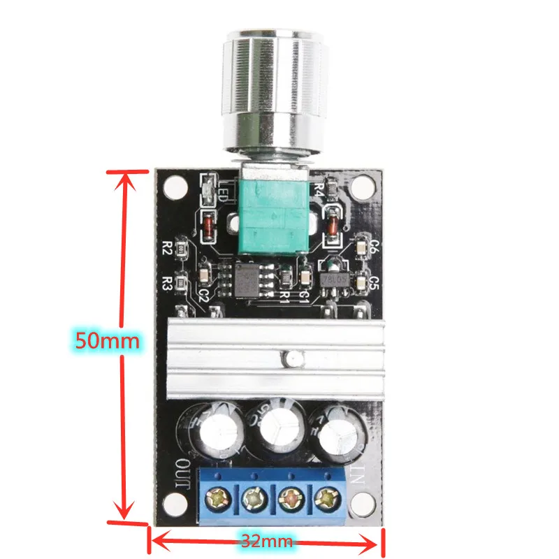 1 шт. ШИМ регулятор скорости двигателя DC 6V 12V 24V 28VDC 3A 80W Регулируемый с