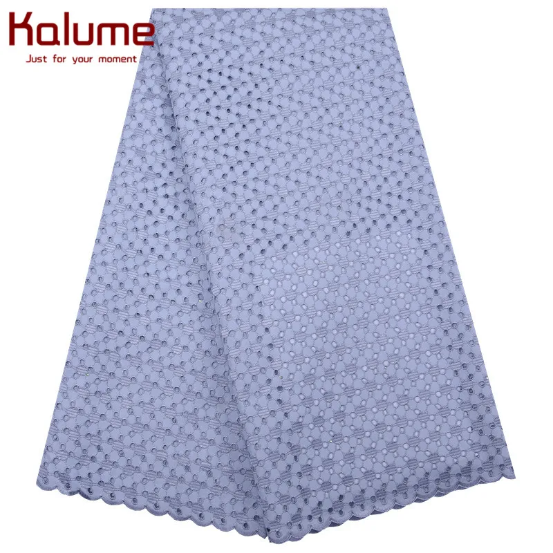 Африканское кружево Kalume из 100% хлопка серое высококачественное французская