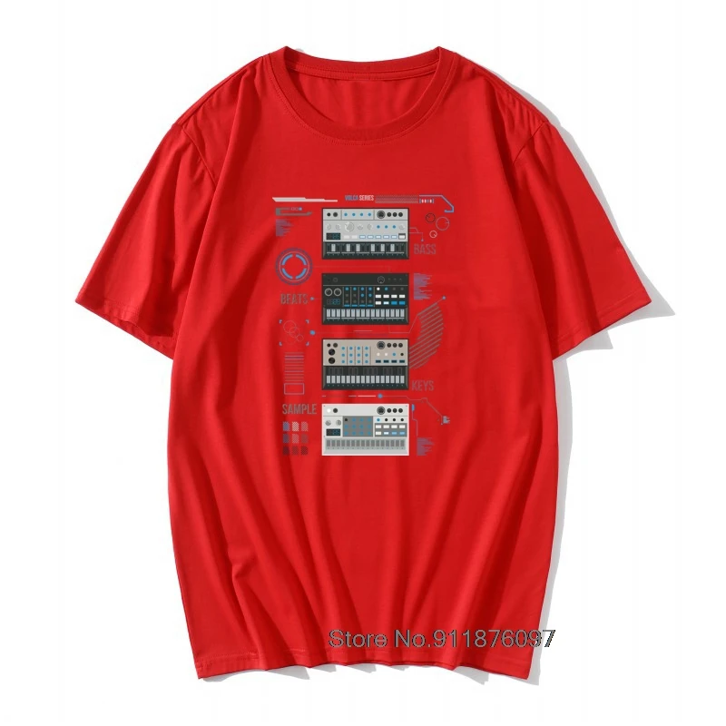 Футболка мужская с круглым вырезом Базовая Серия ключей Korg Volca музыкальная