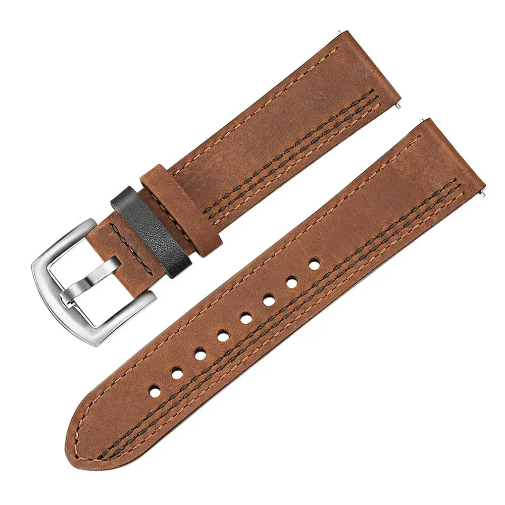 Двухцветный ремешок для часов из натуральной кожи 20 мм 22 Casio Luminox Seiko Citizen Tissot