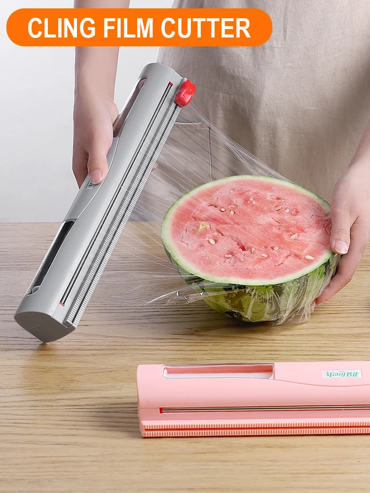

Food Wrap Dispenser Cutter Kitchen Tool Foil Cling Film Wrap Dispenser Plastic Sharp Cutter Storage Holder Kitchen Tool