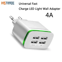 2022 fast charge universal led light wall adapter 2 1a travel charge plug multi port charger for huawei iphone samsung xiaomi