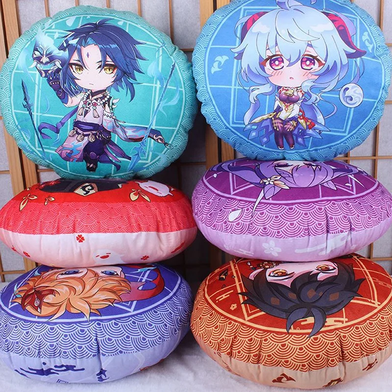

45 см Аниме игра Genshin ударные мультфильмы периферийный диван подушка разбавленная Venti Klee ZhongLi мягкая детская подушка