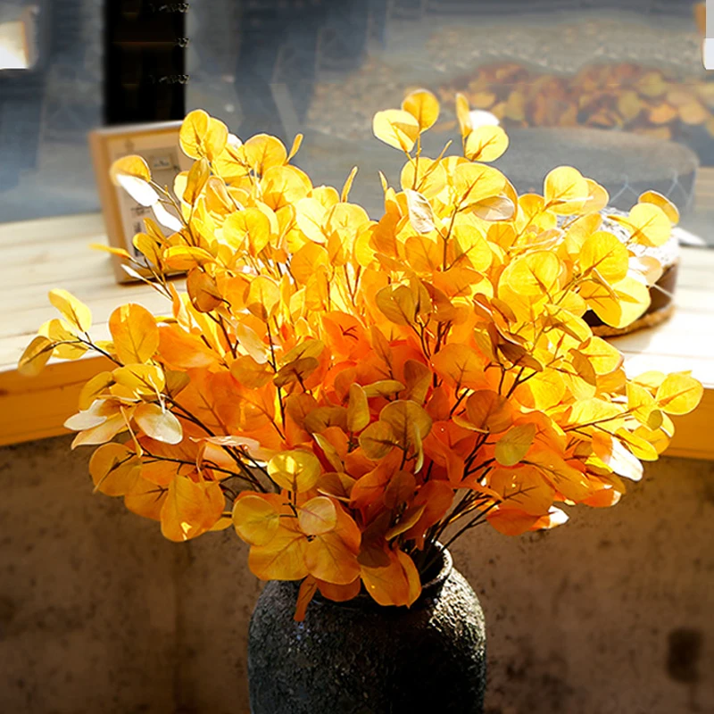 Шелковые листья эвкалипта искусственные зеленые для свадебного украшения DIY