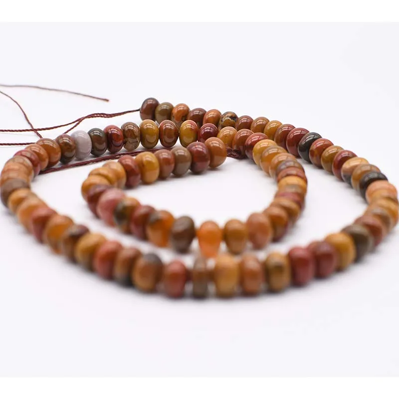 

4x6mm natural Warring States red stacked beads round polished stone beads For DIY Necklace Bracelets Earring Jewelry Making