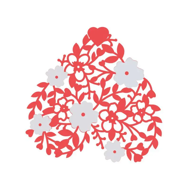 Heart Flower Metal Cutting Dies Stencil DIY Scrapbooking Album Stamp Paper Card Embossing Crafts Decor M68E | Дом и сад