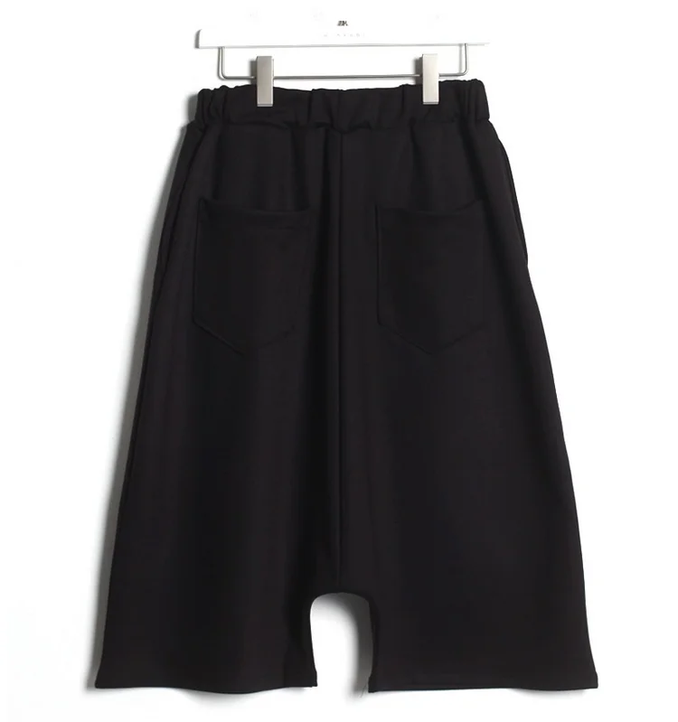 

Mr. self made 20 spring and summer low crotch straight tube Capris, wide leg cross pants, hide meat, show thin casual pants fash