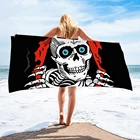 Спортивное Полотенце PHAYON для йоги, полотенце из микрофибры с мультяшным рисунком скелета, пончо для серфинга, пляжное полотенце для детей, полотенце для путешествий и кемпинга