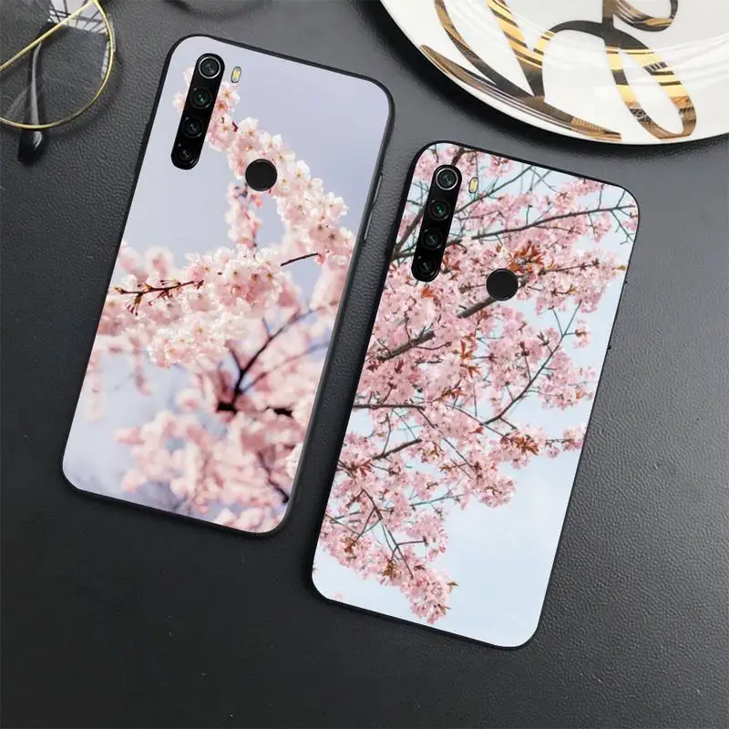 

Cherry blossoms pink flowers Phone Case For Xiaomi Redmi note 7 8 9 11 t s 10 A pro lite funda shell coque cover