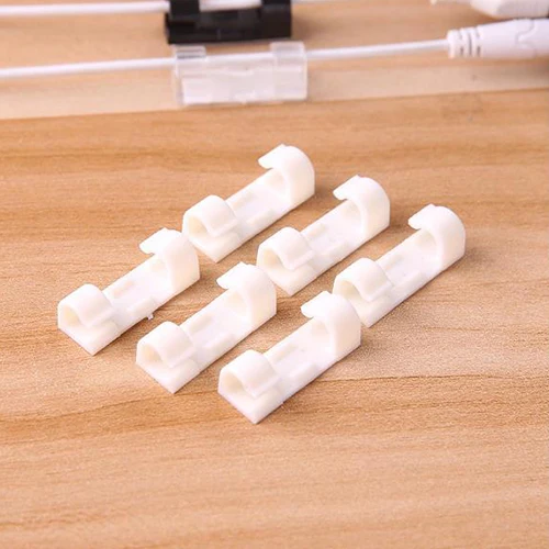 Small white (20pcs) Фиксаторы проводов кабелей Органайзер настольный и зажимы для рабочего стола шнур управления держатель usb зарядный кабель для передачи данных намотки - Цвет: Small white (20pcs)
