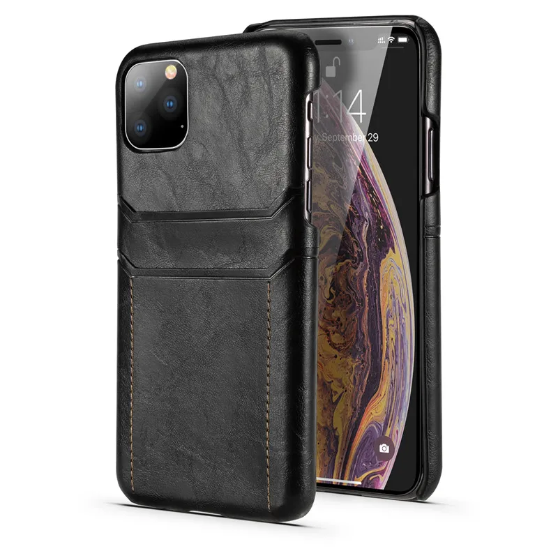 

Чехол из натуральной кожи для iphone12 pro в деловом стиле с карманом для карт