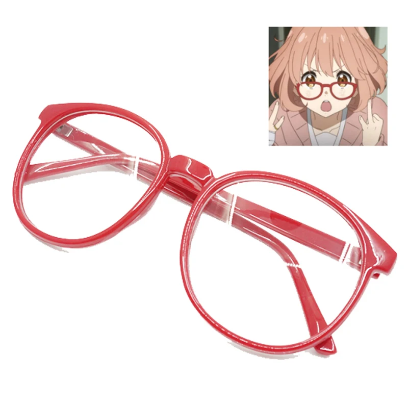 Красная оправа для очков Kyokai no Kanata kuriama Mira cosplayi прекрасная круглая девушек