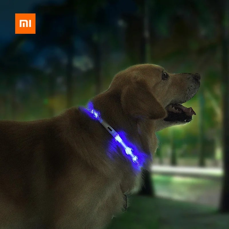 Xiaomi Youpin ошейник для домашних животных анти-потеря/Избегайте авария автомобиля ошейники для собак ошейники светодиодная USB зарядка товары для домашних животных
