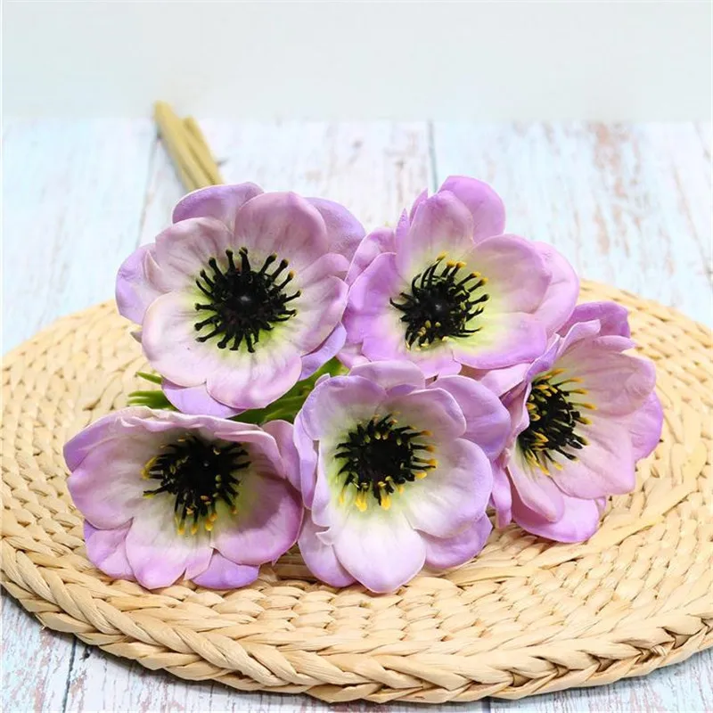 20 шт. реальные прикосновения одиночный ствол Anemone 16 54 "Длина имитация кукурузы