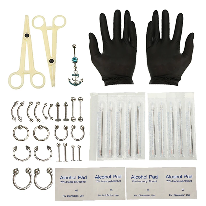 Пинцет для носа бровей губ языка кольца перегородки иглы пирсинга тела ювелирные